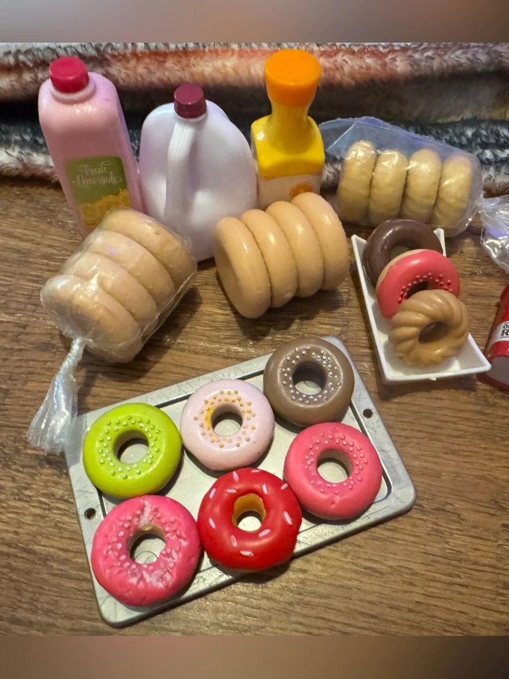 American Girl & Our Generation breakfast food & drinks donuts, juice & bagels